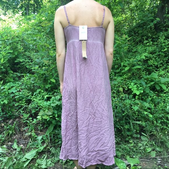 Button Up Mauve Maxi Summer Dress Size Small - Picture 2 of 4